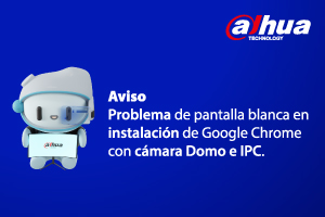 Problema de pantalla blanca en instalación de Google Chrome con cámara Domo e IPC